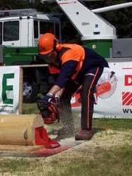Martin Franz im Wettkampf mit der Kettens&auml;ge.