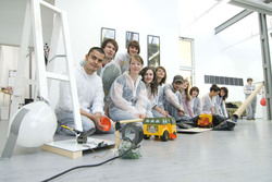 Das HAWK-Team noch bei den Vorbereitungen im Lehrgeb&auml;ude Langer Garten in Hildesheim