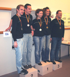 Preistr&auml;ger: (v.l.n.r.)  Andr&egrave; Epp und Matthias Weber (2. Preis), Natalie D&uuml;ck und 